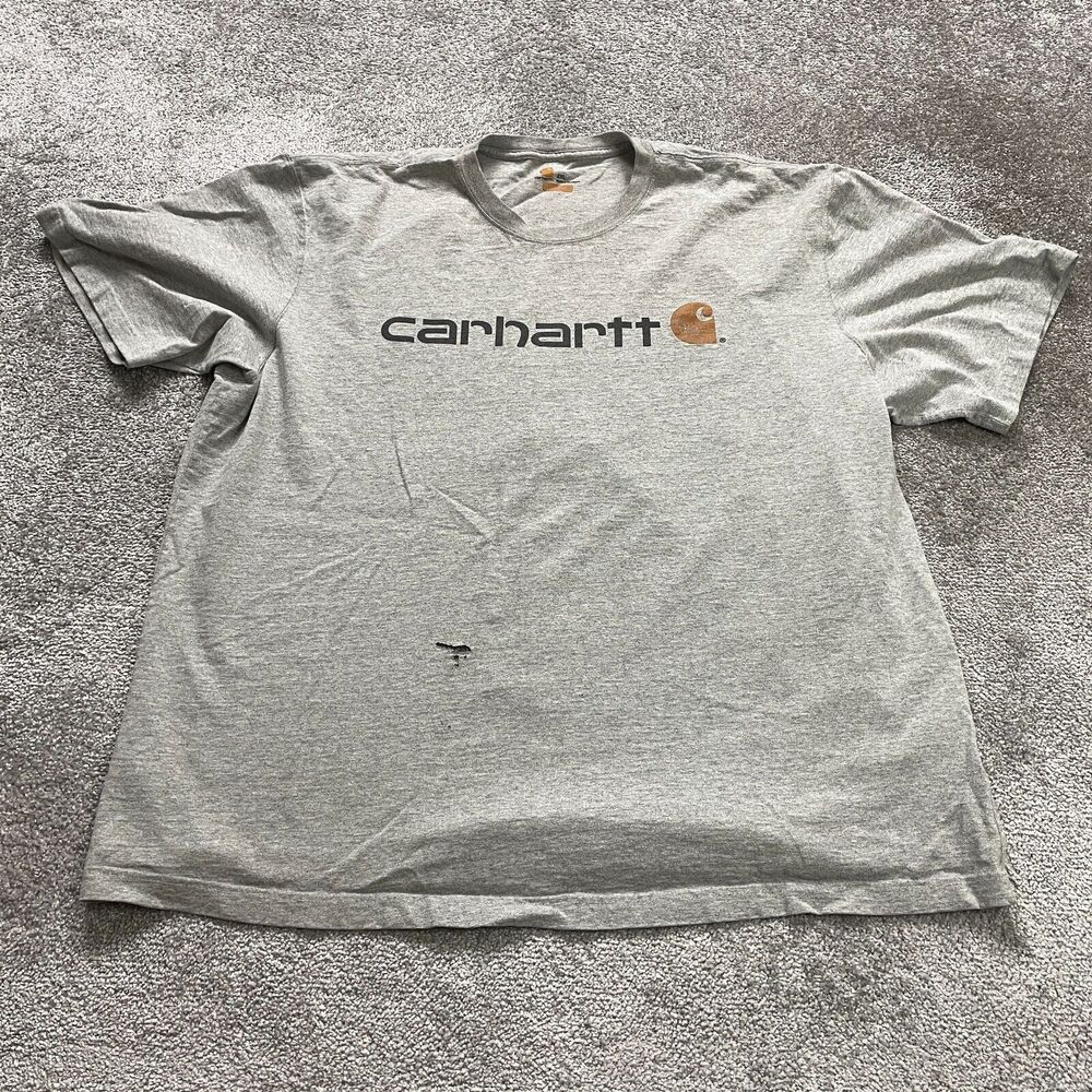 Carhartt Original Fit T-Shirt Men 2XL Gray Graphic Crew Neck Cotton Casual Tee